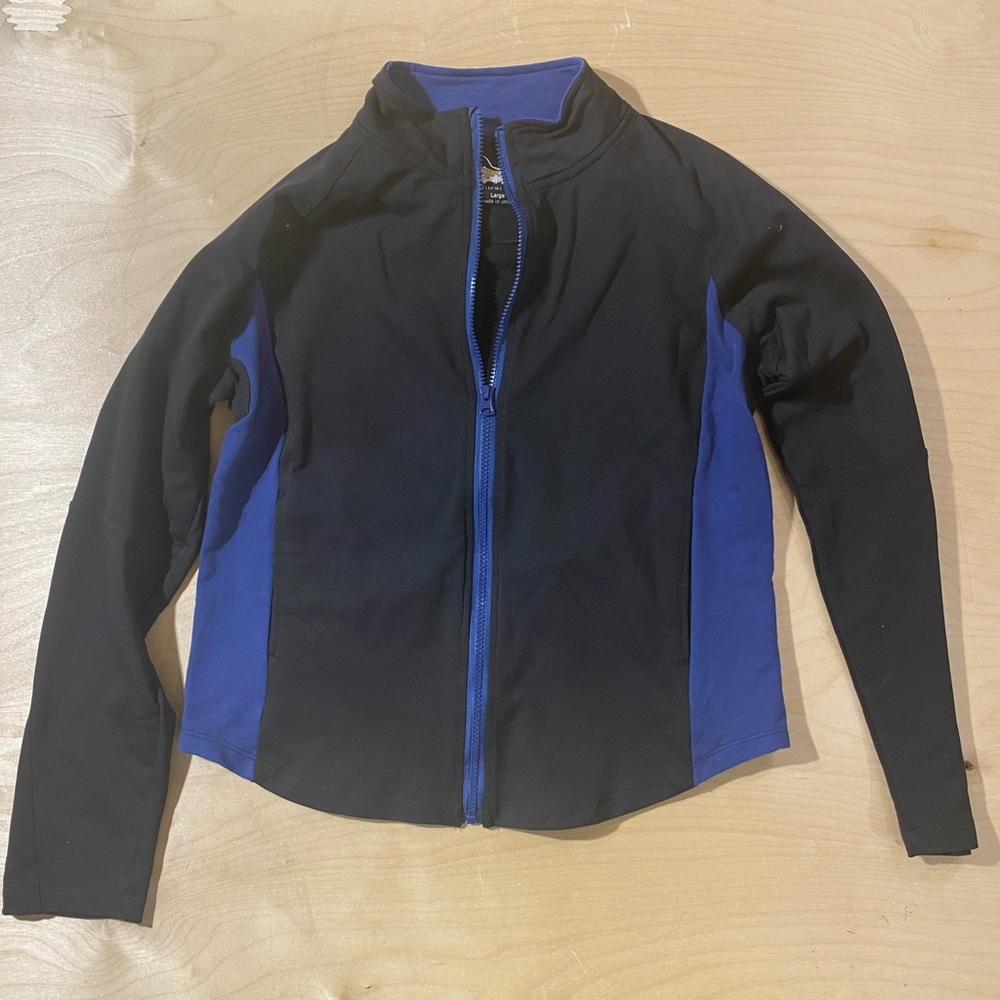 Central Park Black and Blue Zip-Up Jacket Large (QS)